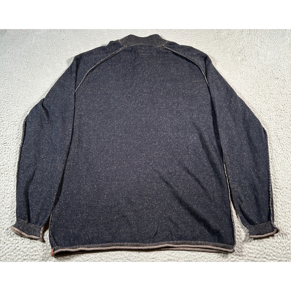 The Normal Brand Sweater Mens Large Black Mock Neck Raglan Sleeve Quarter Zip - Picture 2 of 9